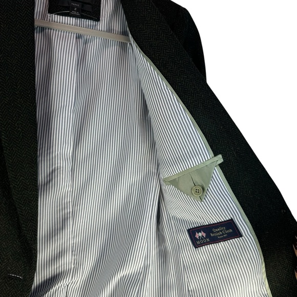 J. Crew Parke Wool Blazer Size 2 Green Herringbone Tweed Classic Preppy Heritage - Picture 10 of 11